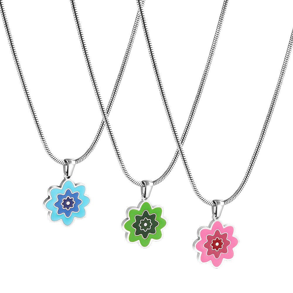 New Three -color Flowers Accessory Necklace For Women asonjewelry