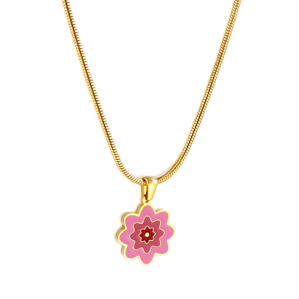 New Three -color Flowers Accessory Necklace For Women asonjewelry