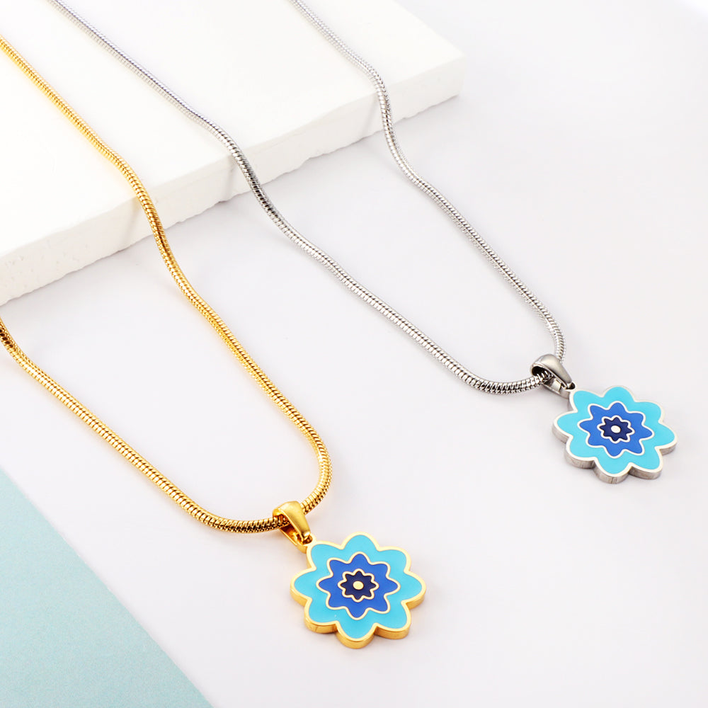 New Three -color Flowers Accessory Necklace For Women asonjewelry
