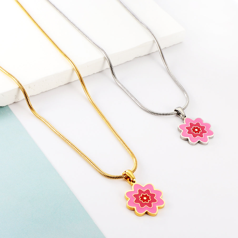 New Three -color Flowers Accessory Necklace For Women asonjewelry