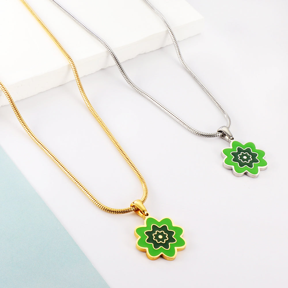 New Three -color Flowers Accessory Necklace For Women asonjewelry