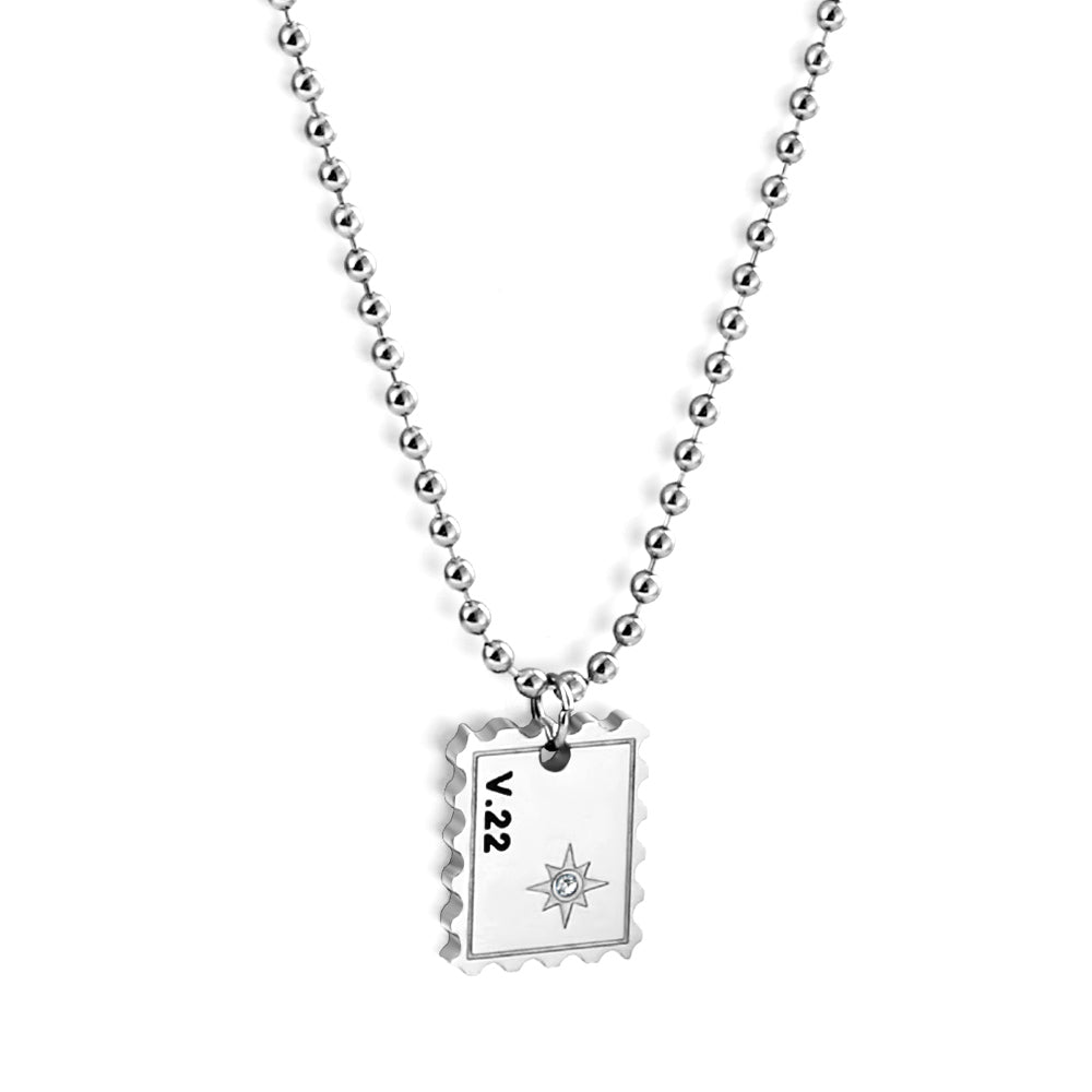 New Fashion Stamp Accessory With White Diamond Necklace asonjewelry