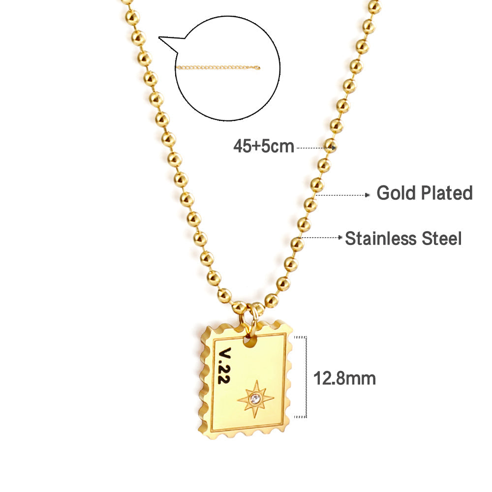 New Fashion Stamp Accessory With White Diamond Necklace asonjewelry