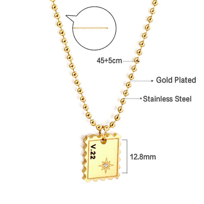 New Fashion Stamp Accessory With White Diamond Necklace asonjewelry