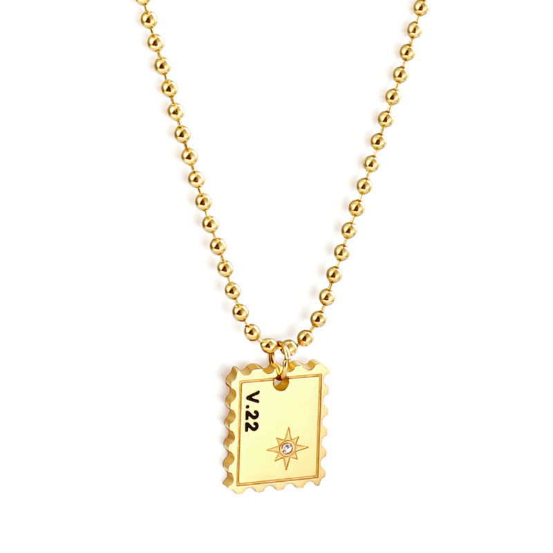 New Fashion Stamp Accessory With White Diamond Necklace