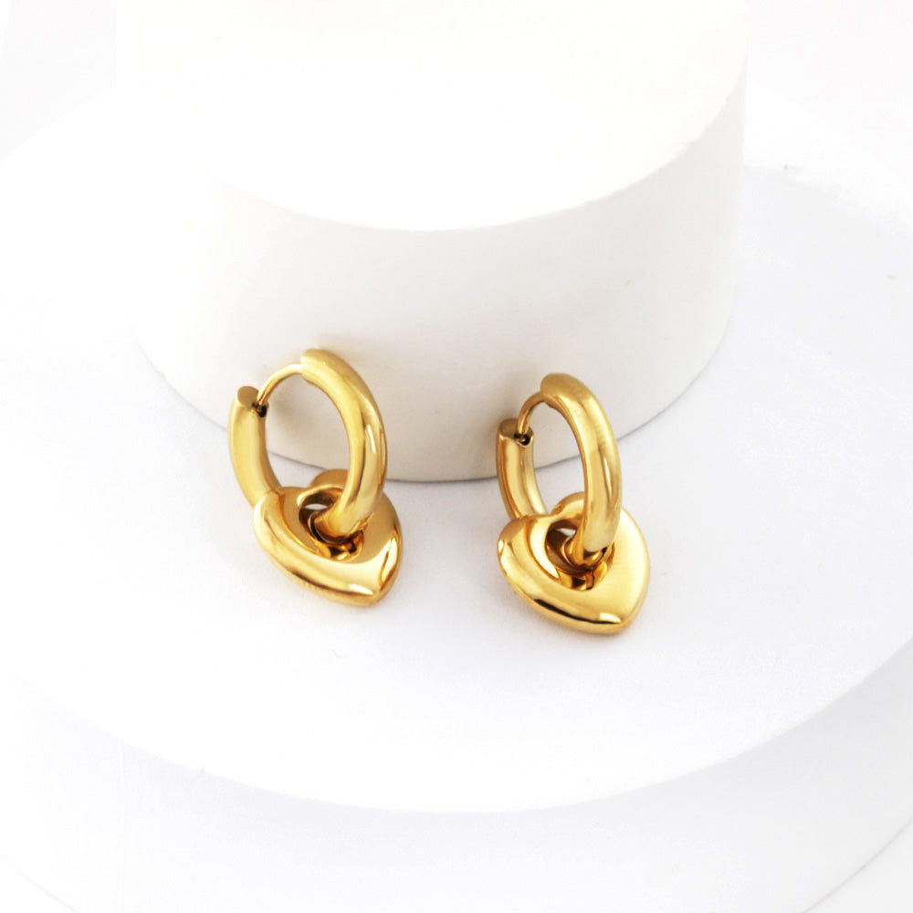 New 3x16mm Circle With Heart Shaped Accessories Earrings asonjewelry