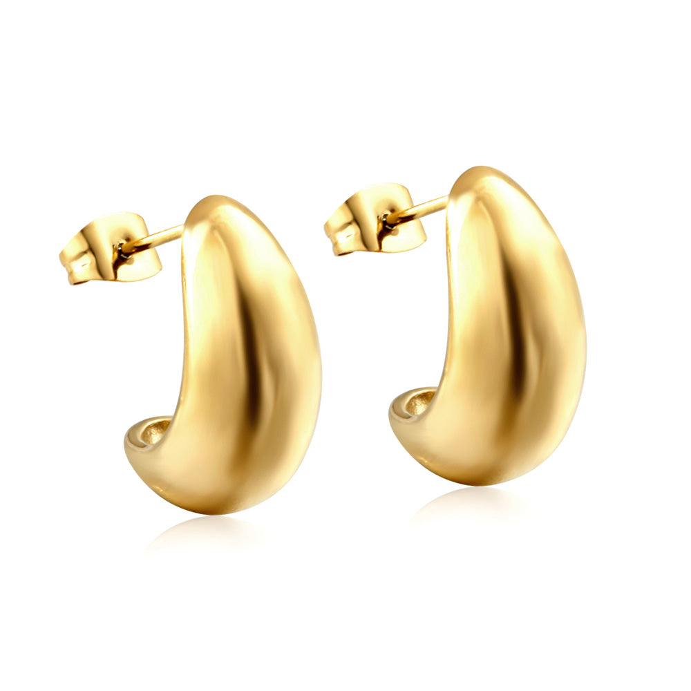 New Fashion Open Curved C Hoop Earrings asonjewelry