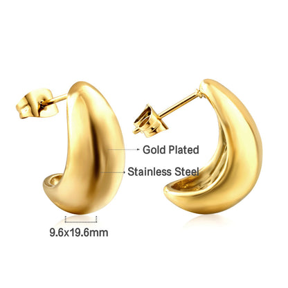 New Fashion Open Curved C Hoop Earrings asonjewelry