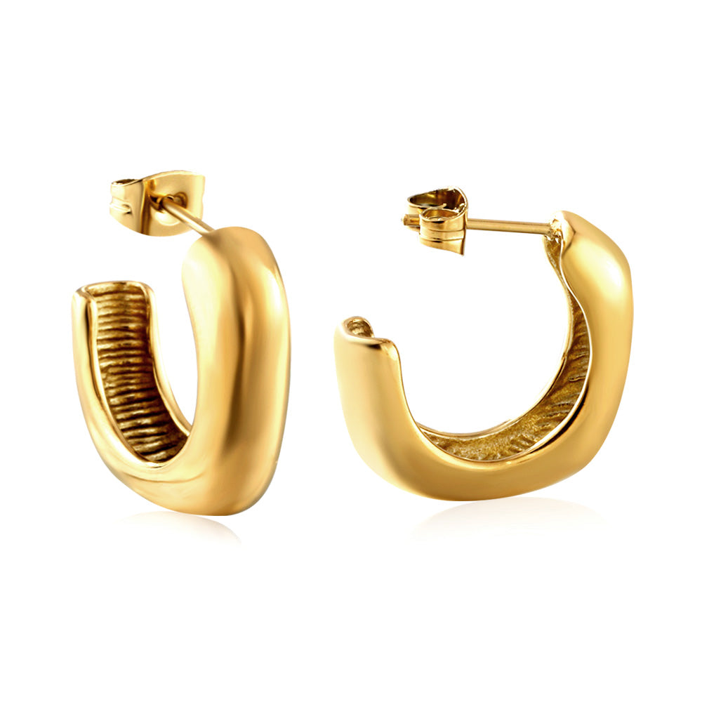 New Exquisite Fashion Open Square C Hoop Earrings asonjewelry