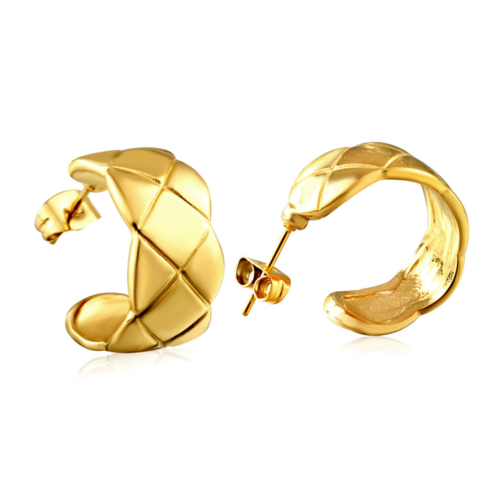 New Exquisite Fashion Open Half Round C Hoop Earrings asonjewelry