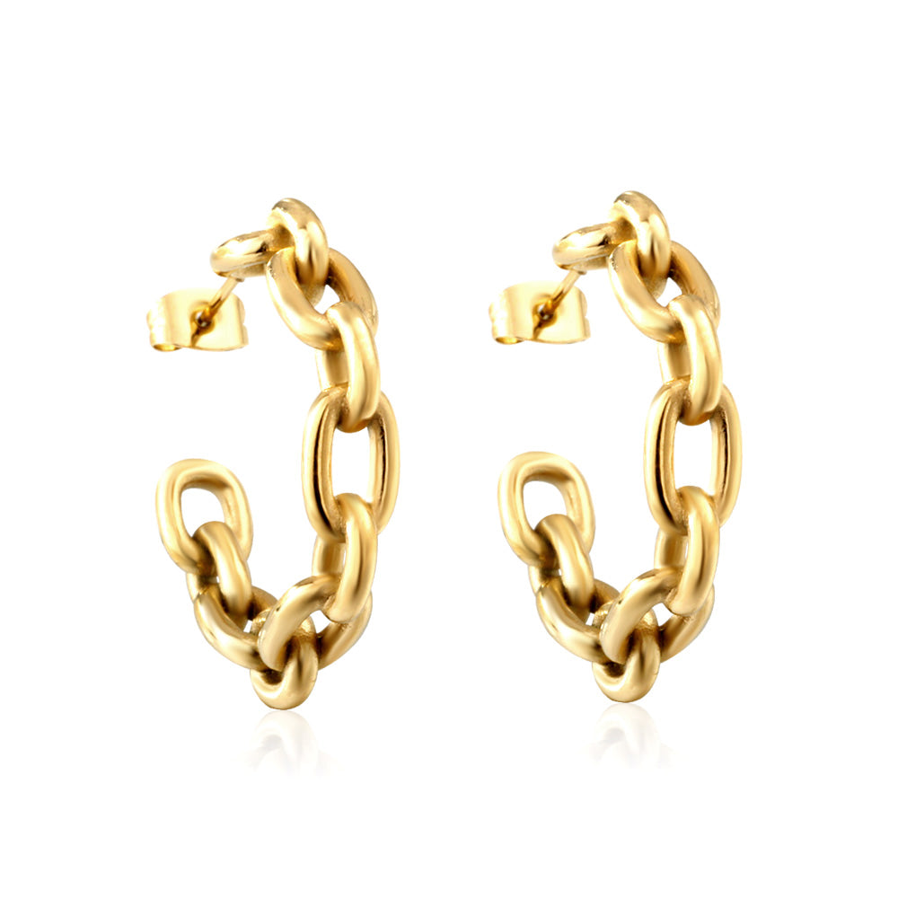 New Open Half Round Chain Earrings For Women asonjewelry