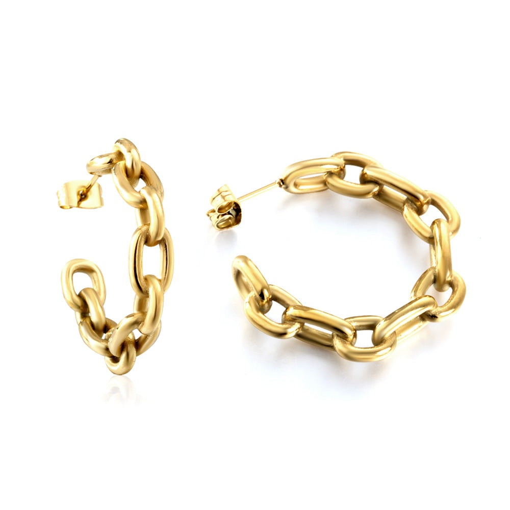 New Open Half Round Chain Earrings For Women asonjewelry