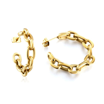 New Open Half Round Chain Earrings For Women asonjewelry