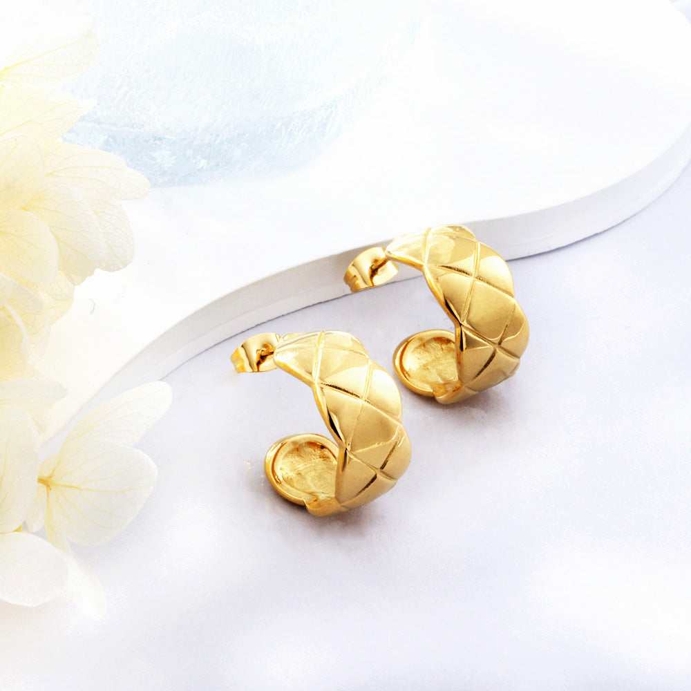 New Exquisite Fashion Open Half Round C Hoop Earrings asonjewelry