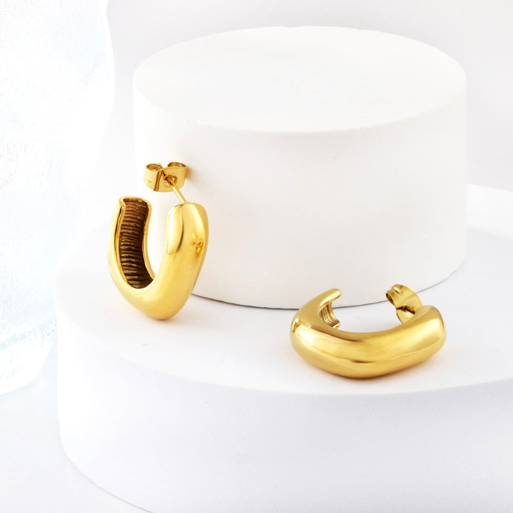 New Exquisite Fashion Open Square C Hoop Earrings asonjewelry