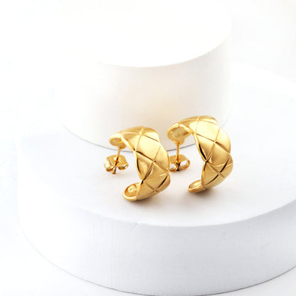 New Exquisite Fashion Open Half Round C Hoop Earrings asonjewelry