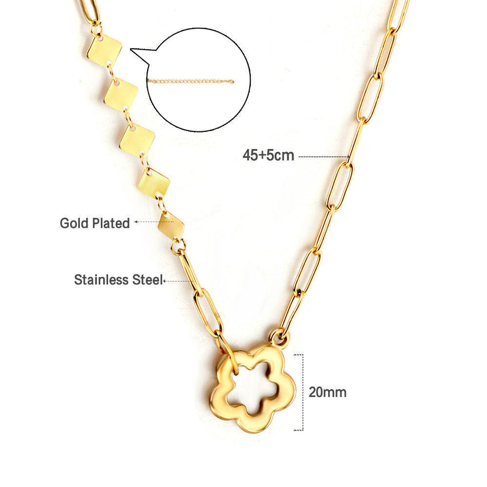 New Fashion Peach Blossom Hollow Accessory + 5 Square Accessory Necklaces asonjewelry