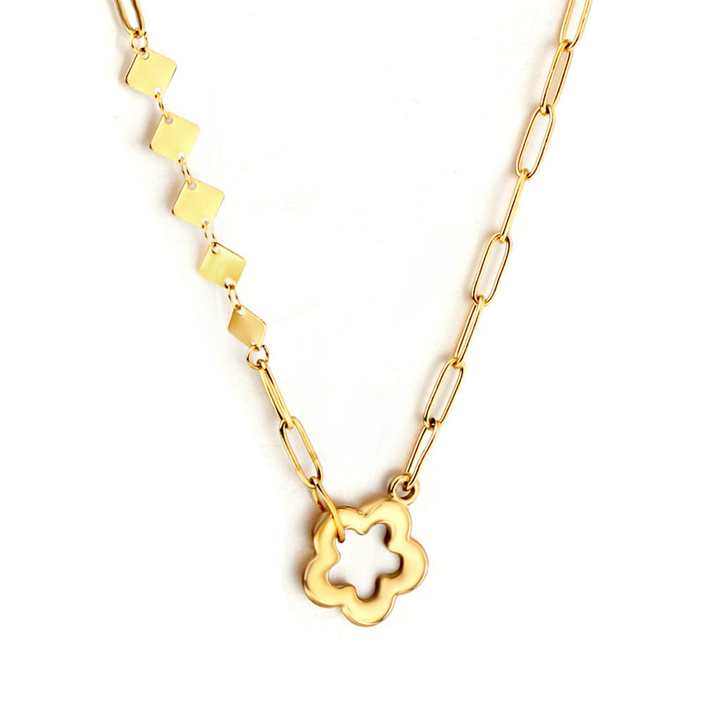 New Fashion Peach Blossom Hollow Accessory + 5 Square Accessory Necklaces asonjewelry