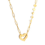 Nuevos accesorios recortados en forma de corazón + collar de 5 accesorios cuadrados