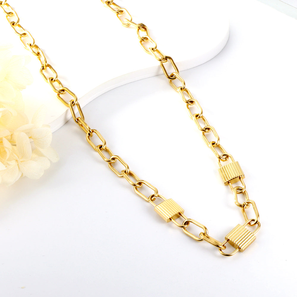 2023 New Fashion Three Locks Accessories Necklace asonjewelry