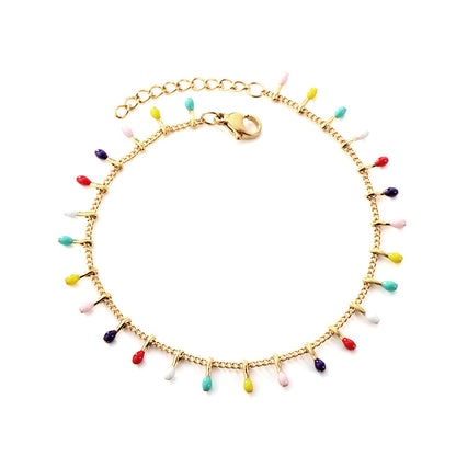 New Mixed Color Oval Oil Drip Bracelet For Women asonjewelry