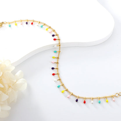 New Mixed Color Oval Oil Drip Bracelet For Women asonjewelry