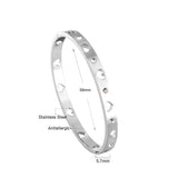 New Fashion Steel Color With Diamonds Hard Bracelet For Women