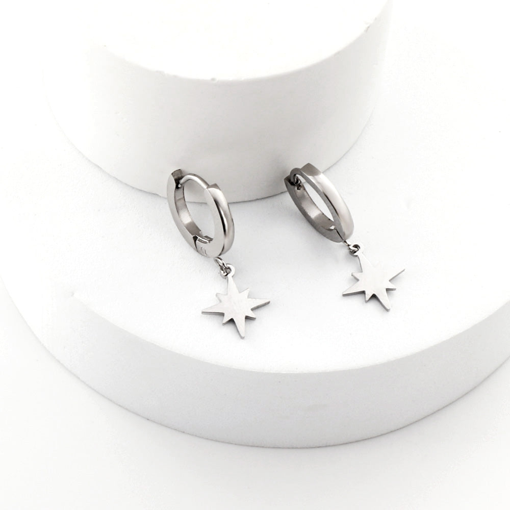 2023 New 1.6x11mm Circle with Lucky Star Earrings asonjewelry