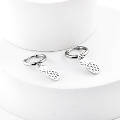 New 1.6x11mm Circle With Pineapple Earrings asonjewelry