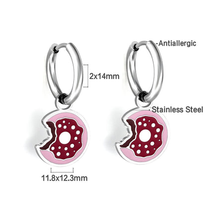 New 1.6x11mm Circle With Mixed Color Rainbow Earrings asonjewelry