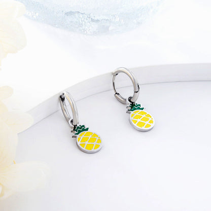New 1.6x11mm Circle With Mixed Color Pineapple Earrings asonjewelry