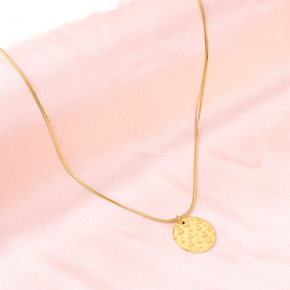 2023 New Round Pie Bump Pendant Necklace asonjewelry