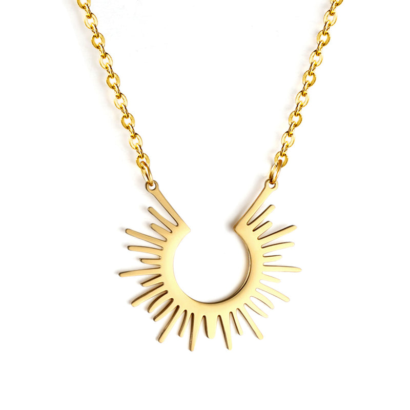 Irregular half-loop pendant necklace