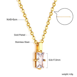 Zirconia pendant necklace with square