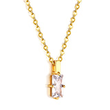 Zirconia pendant necklace with square