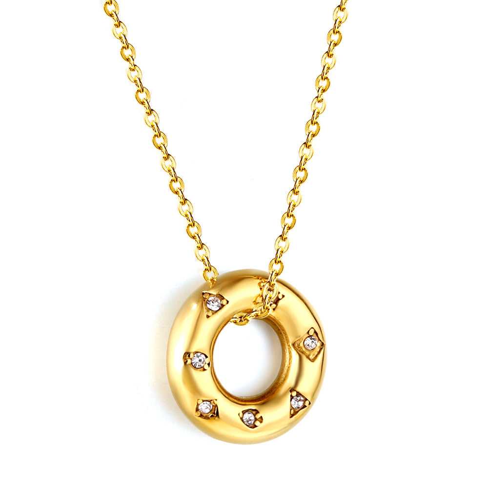 Circle pendant with zirconia asonjewelry