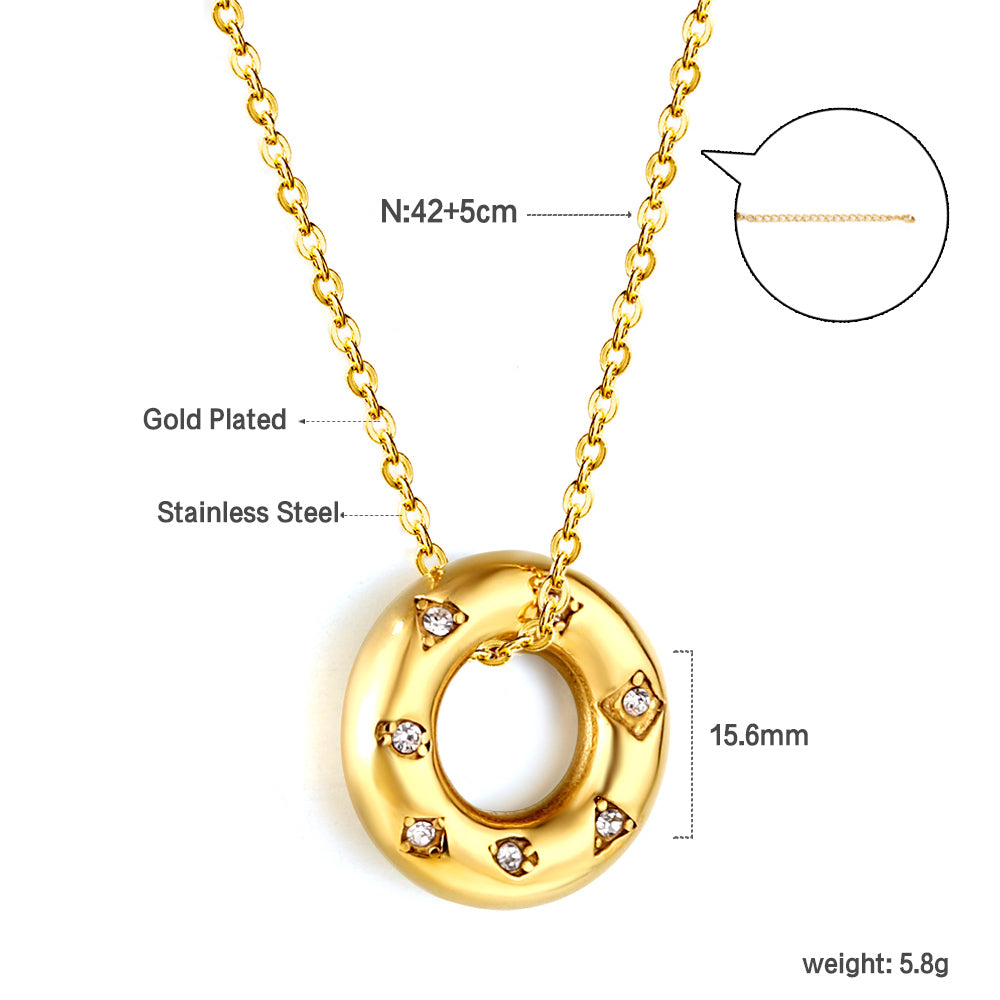 Circle pendant with zirconia asonjewelry