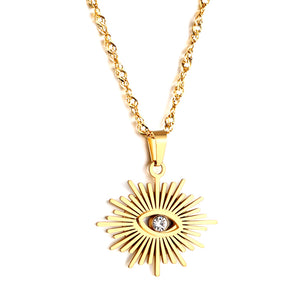 Collar con colgante de ojo de forma irregular