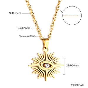 Irregularly shaped eye pendant necklace