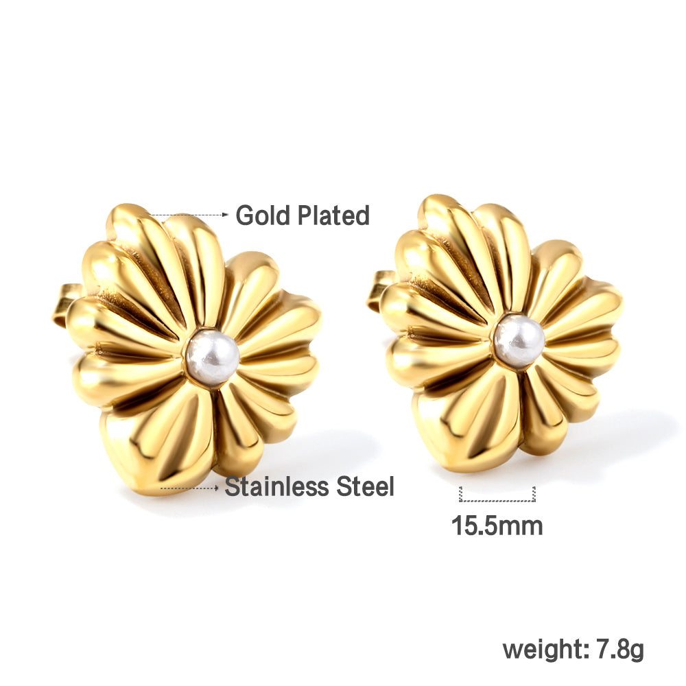 Heart-shaped earrings with pearls asonjewelry