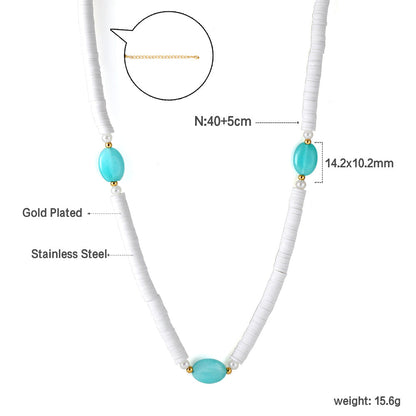 18K gold plated + 5 colors lariat necklace asonjewelry