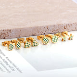 Heart Shape Mixed Color Cut Stud Earrings