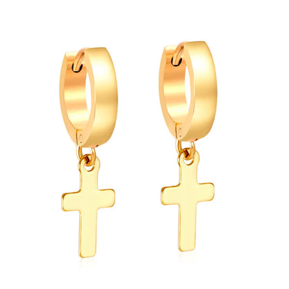 3*12mm Curved Surface Buckle 8*15mm Cross Earrings asonjewelry
