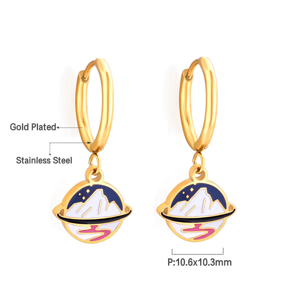 18k Gold-plated Mountains Pattern Earrings asonjewelry