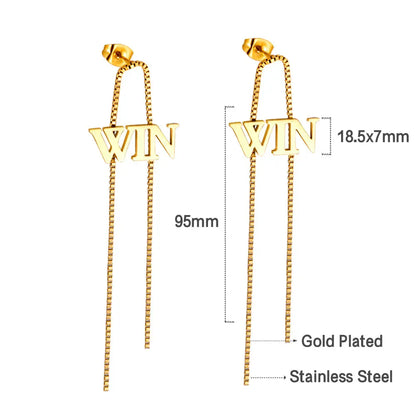 Fashion WIN With Chain Stud Earrings for women asonjewelry