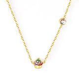 Mix Color Butterfly Football Stainless Steel Pendant Necklace For Women Free Chain With Crystal Necklace Jewellry