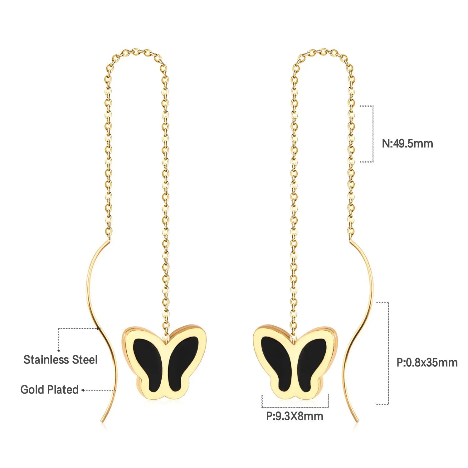 Simple Tassel Linear Chain Long Drop Earrings For Women Girl Geometric Star Hanging Ear Line Japan Korean Jewelry 2022 asonjewelry