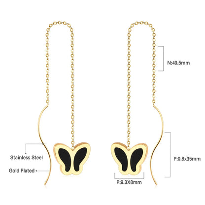 Simple Tassel Linear Chain Long Drop Earrings For Women Girl Geometric Star Hanging Ear Line Japan Korean Jewelry 2022 asonjewelry