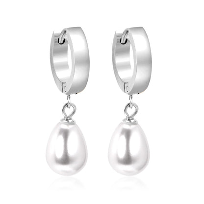 ASON Korean Statement Drop Dangle Imitation Pearl Earrings for Women Stainless Steel Hanging Earring Set for Female Jewelry asonjewelry