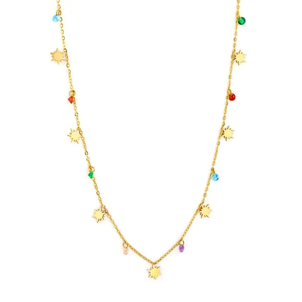 Stainless Steel Trendy Collier For Woman Beach Jewelry On Neck Gold Plated Vintage Romantic Boho Chain Necklaces asonjewelry